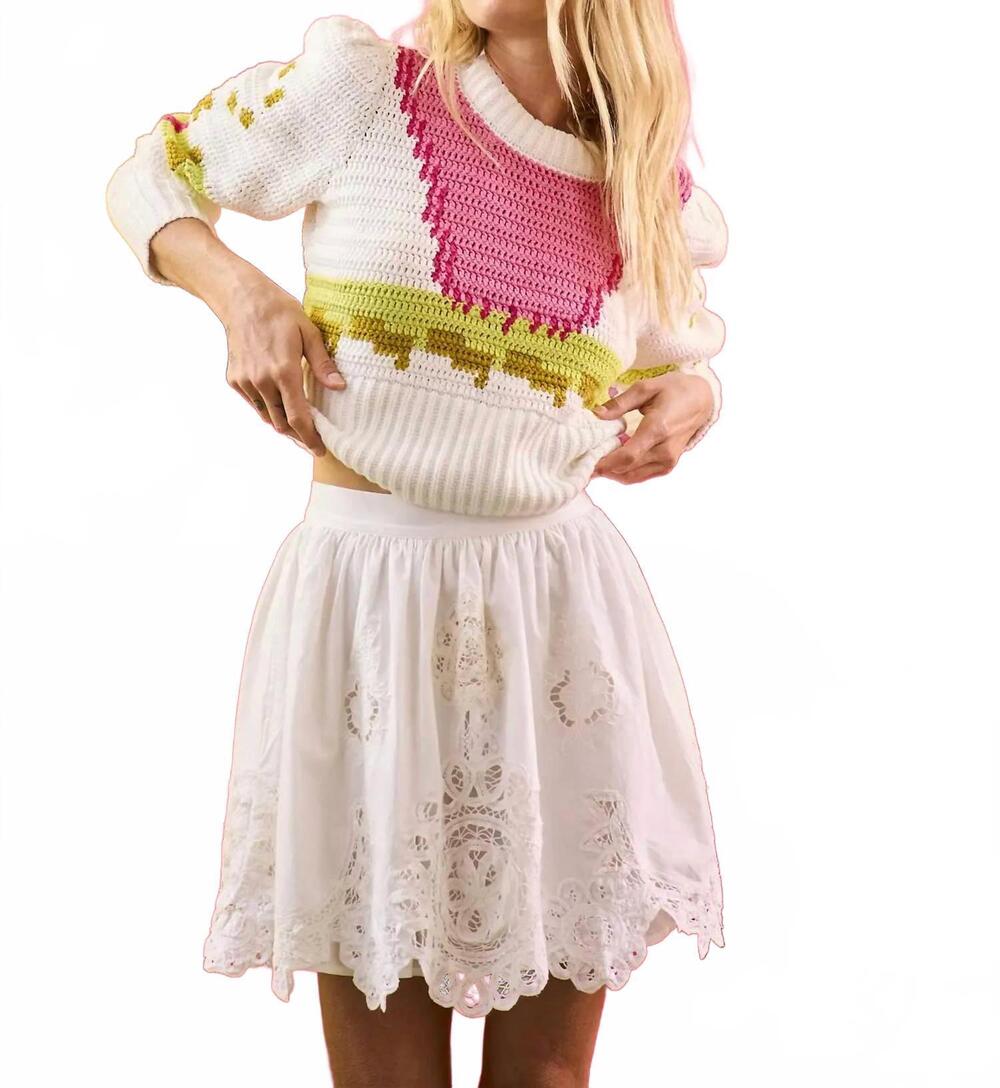 NEW HUNTER BELL corinne mini skirt in white